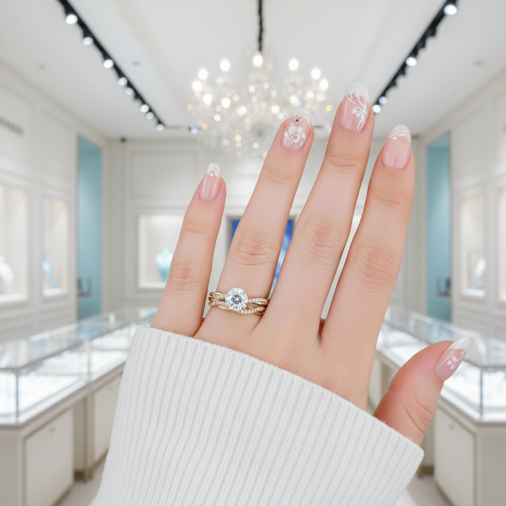 Gorgeous 1.2ct Round Cut Twist Engagement Ring Set-Evani Jewelry
