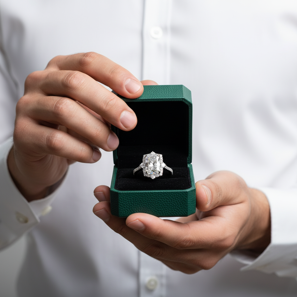 Gorgeous Halo 3.0 ct Radiant Cut Diamond Option Engagement Ring - Evani Naomi Jewelry
