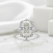Gorgeous Halo 3.0 ct Radiant Cut Diamond Engagement Ring-Evani Jewelry