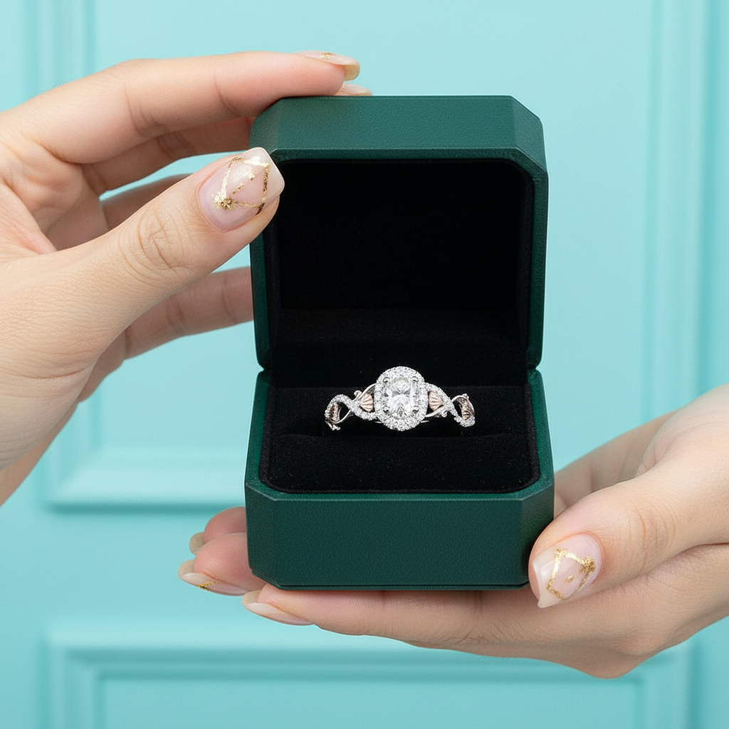 Gorgeous Oval Cut Halo Diamond OptionEngagement Ring - Evani Naomi Jewelry