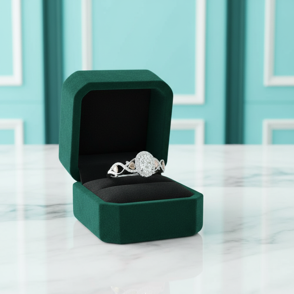 Gorgeous Oval Cut Halo Diamond OptionEngagement Ring - Evani Naomi Jewelry