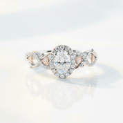 Gorgeous Oval Cut Halo Diamond OptionEngagement Ring - Evani Naomi Jewelry