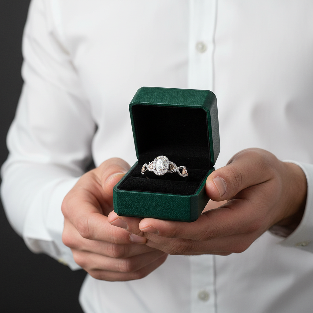 Gorgeous Oval Cut Halo Diamond OptionEngagement Ring - Evani Naomi Jewelry