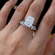 Gorgeous Radiant Cut 5.5ct Diamond 3pc Bridal Set-Evani Naomi Jewelry