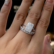 Gorgeous Radiant Cut 5.5ct Diamond 3pc Bridal Set-Evani Naomi Jewelry