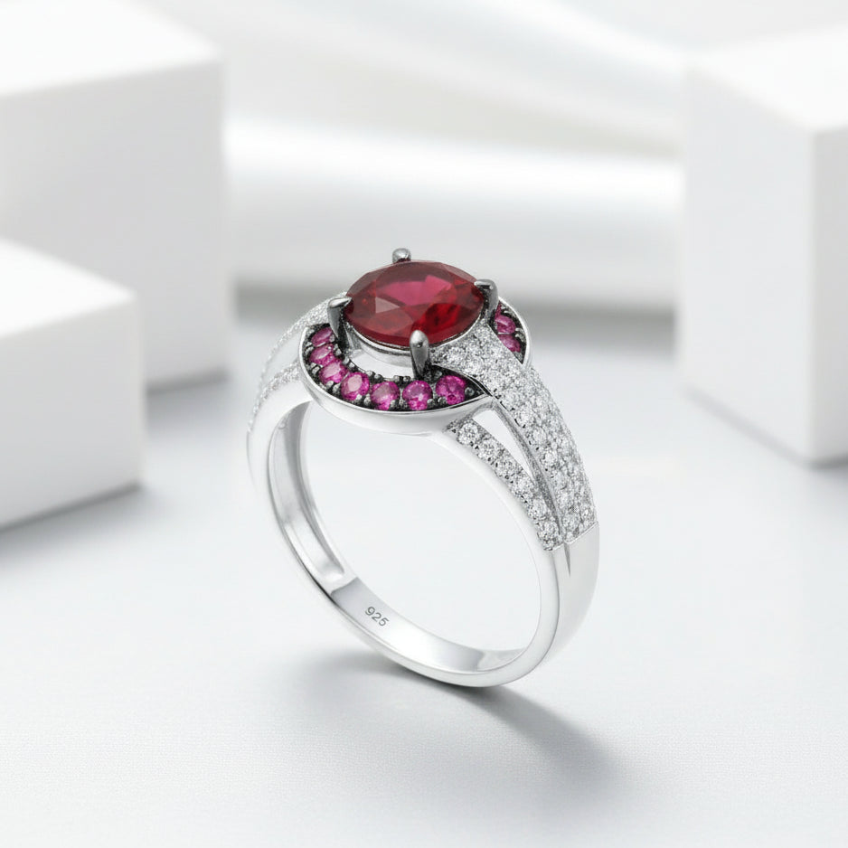 Gorgeous Ruby Stones Solitaire Ring-Evani Jewelry