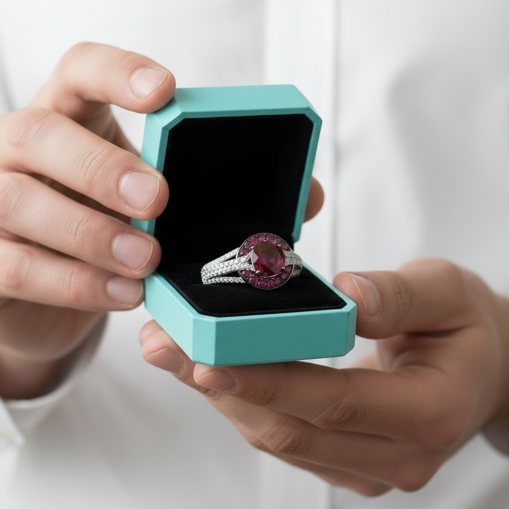 Gorgeous Ruby Stones Solitaire Ring-Evani Jewelry