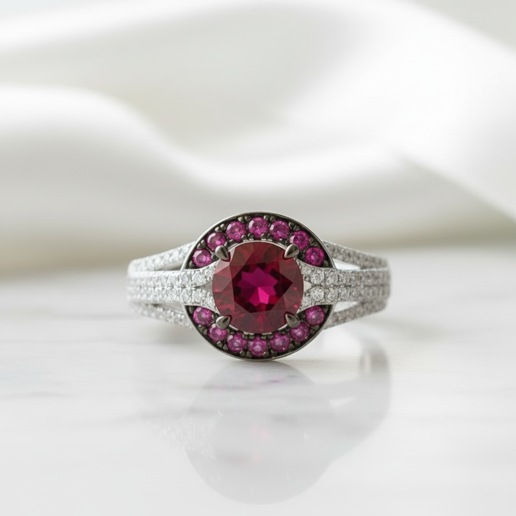 Gorgeous Ruby Stones Solitaire Ring-Evani Jewelry