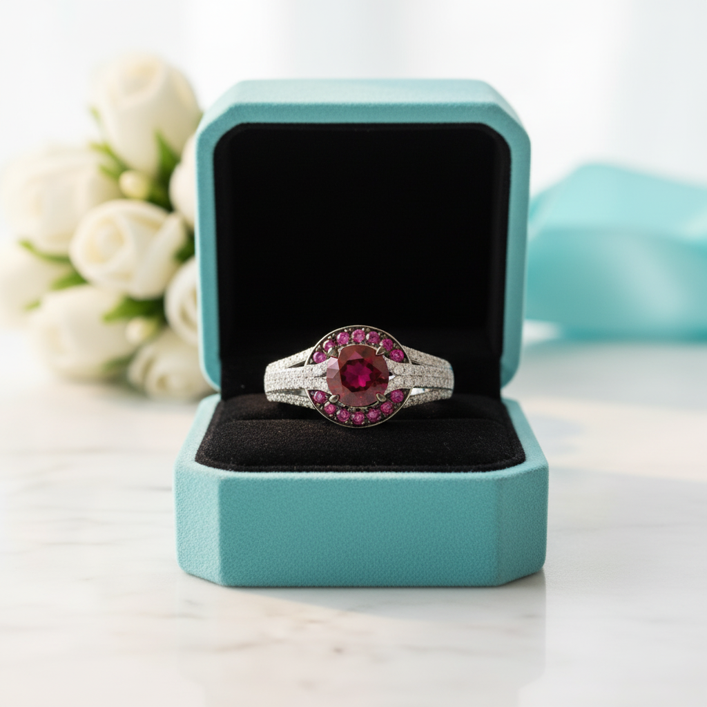 Gorgeous Ruby Stones Solitaire Ring-Evani Jewelry