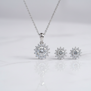 Gorgeous Sunflower 1.0 ct Diamond Option Jewelry Set - Evani Naomi Jewelry