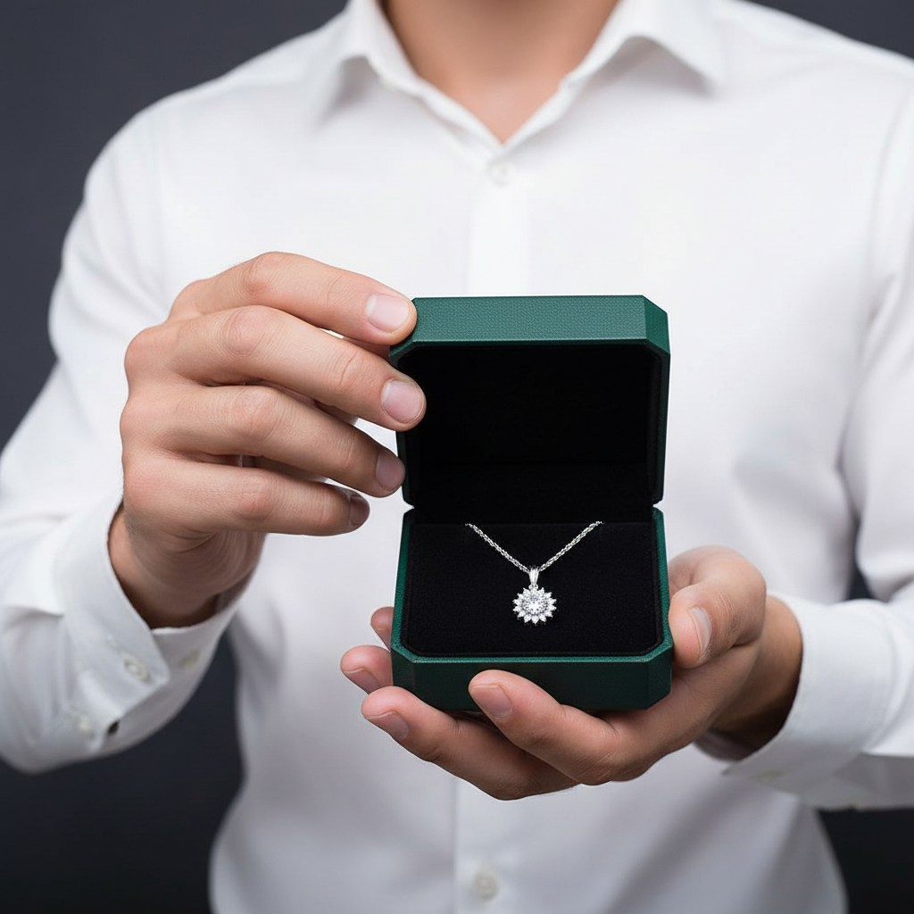 Gorgeous Sunflower 1.0 ct Diamond Option Jewelry Set - Evani Naomi Jewelry