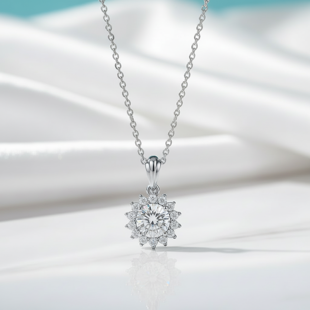 Gorgeous Sunflower 1.0 ct Diamond Option Jewelry Set - Evani Naomi Jewelry