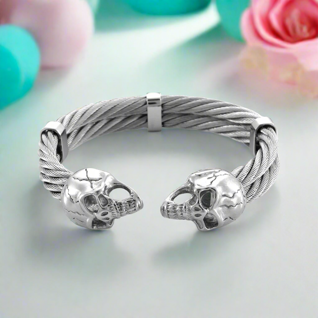 Gothic Cool Skull Cuff Bracelet-Evani Naomi Jewelry