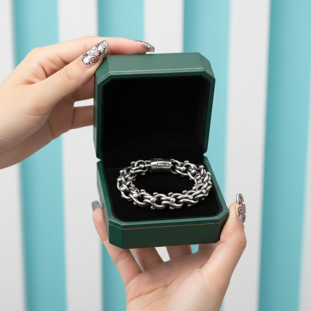 Gothic Cross and Chain Punk Bracelet - Evani Naomi Jewelry