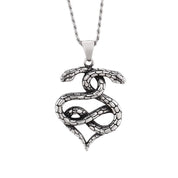 Gothic Double Snake Infinity Heart Necklace-Evani Naomi Jewelry