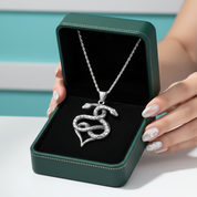 Gothic Double Snake Infinity Heart Necklace - Evani Naomi Jewelry