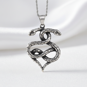 Gothic Double Snake Infinity Heart Necklace - Evani Naomi Jewelry