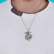 Gothic Double Snake Infinity Heart Necklace-Evani Naomi Jewelry