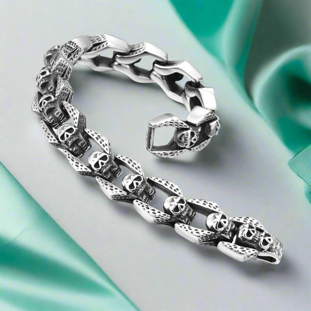 Gothic Skull Soldier Combination Chain Bracelet-Evani Naomi Jewelry