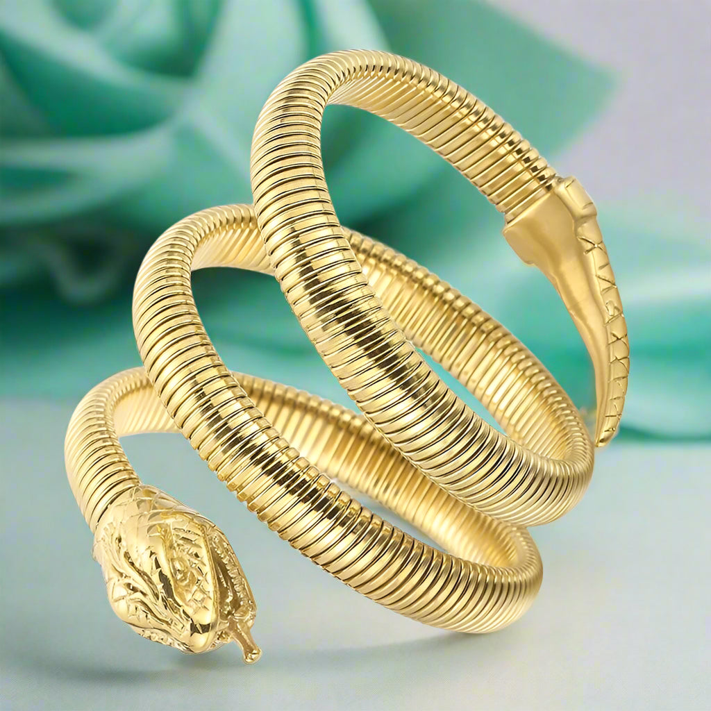 Gothic Snake Viper Vintage Bangles-Evani Naomi Jewelry
