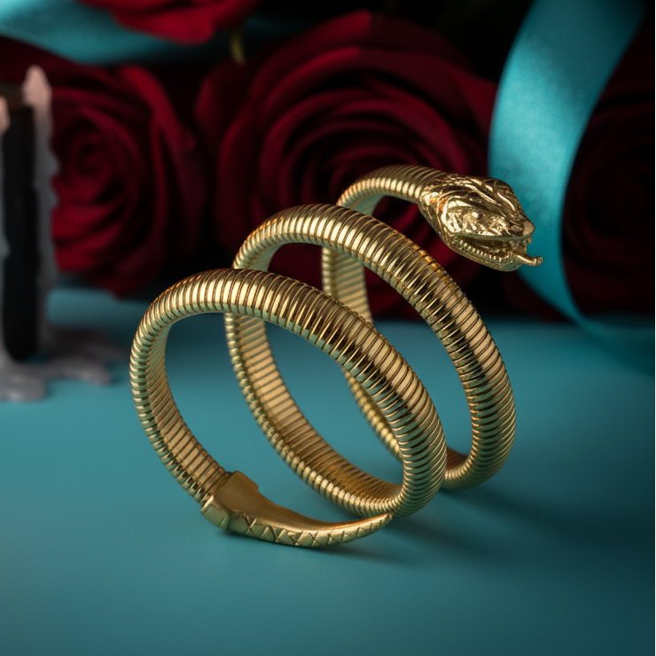 Gothic Snake Viper Vintage Bangle-Evani Jewelry