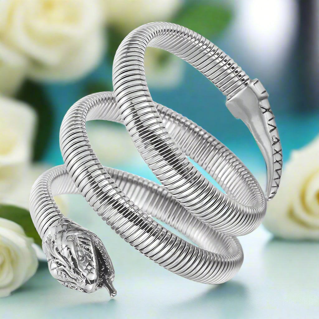 Gothic Snake Viper Vintage Bangles-Evani Naomi Jewelry