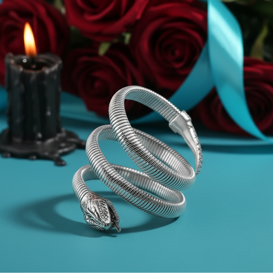 Gothic Snake Viper Vintage Bangle-Evani Jewelry