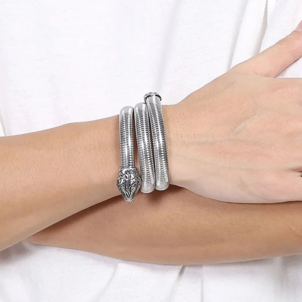 Gothic Snake Viper Vintage Bangles-Evani Naomi Jewelry