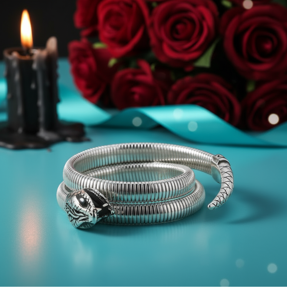 Gothic Snake Viper Vintage Bangles-Evani Naomi Jewelry