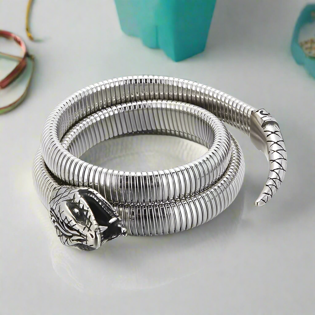 Gothic Snake Viper Vintage Bangles-Evani Naomi Jewelry