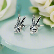 Gothic Vintage Cross Bunny Stud Earring-Evani Naomi Jewelry