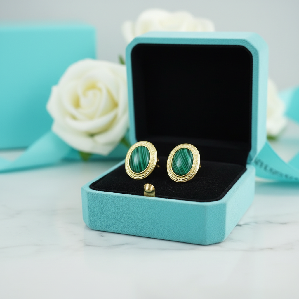 Emerald Oval Birthstone Golden Stud Earrings-Evani Jewelry