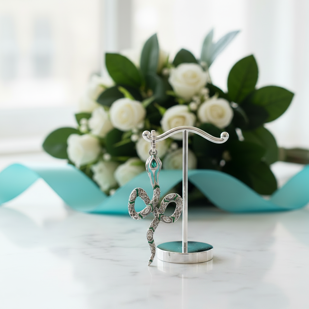 Green Snake Pendant-Evani Jewelry