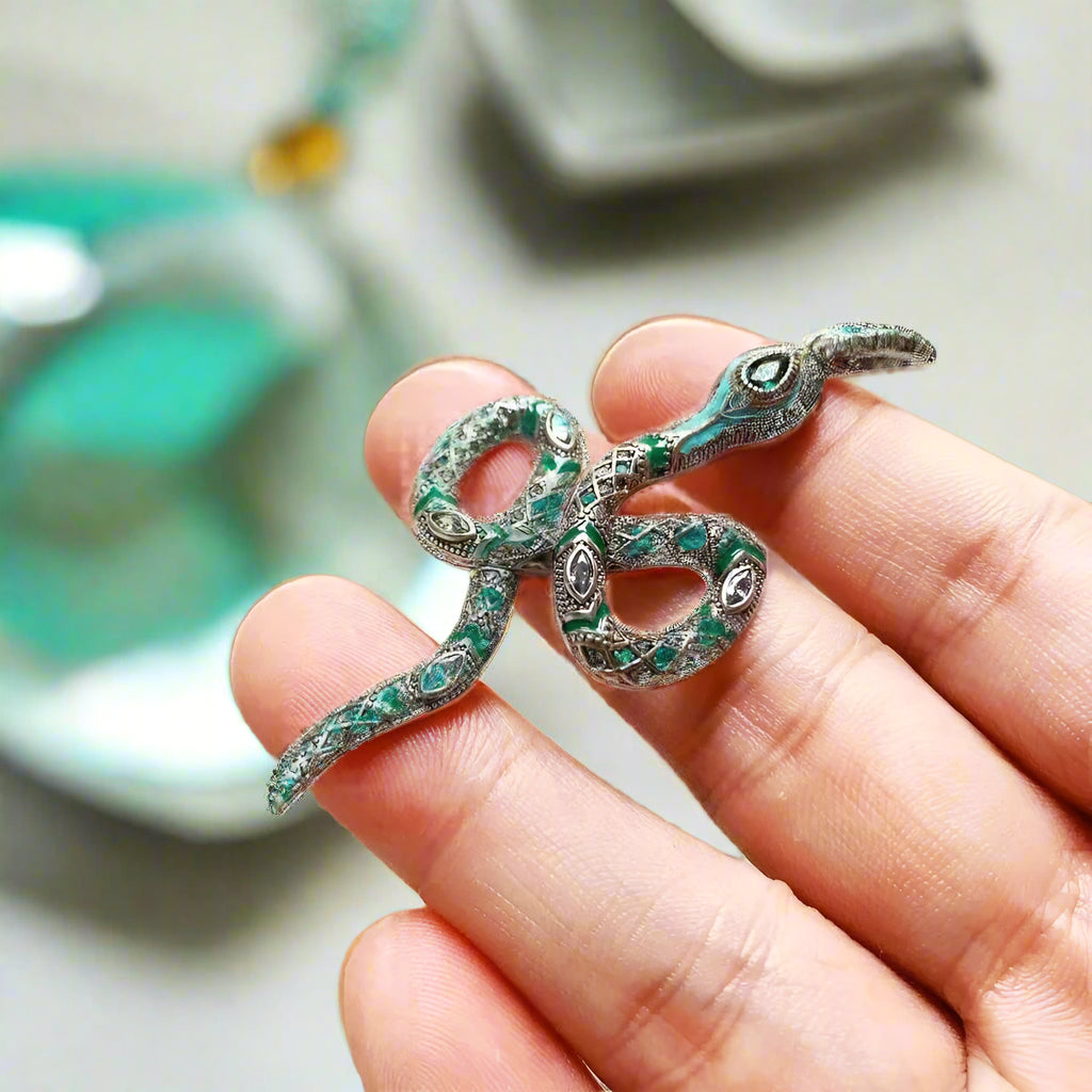 Green Snake Pendant-Evani Naomi Jewelry