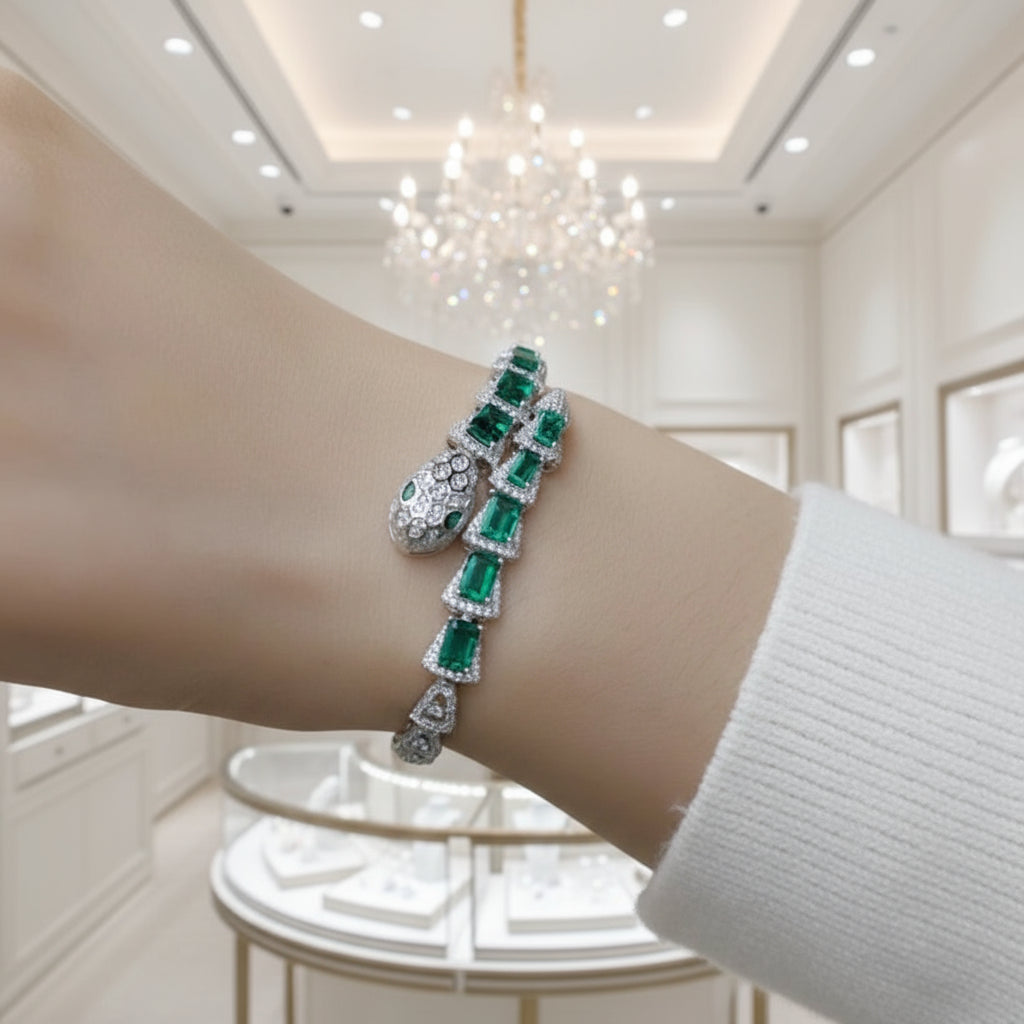 Serpent's Gift- Snake Natural Moss Agate-Evani Jewelry