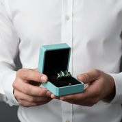 Love Etched in Stone- Three Stone Natural Moss Agate Open Ring