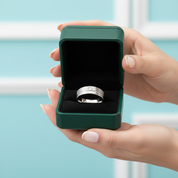 Grooved Tungsten Wedding Band with Diamond - Evani Naomi Jewelry
