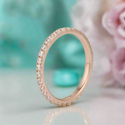 Half Eternity Diamond 14k Rose Gold Wedding Band-Evani Naomi Jewelry