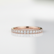 Half Eternity Diamond Option 14k Rose Gold Wedding Band - Evani Naomi Jewelry