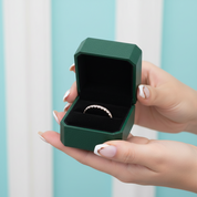 Half Eternity Diamond Option 14k Rose Gold Wedding Band - Evani Naomi Jewelry