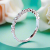 Half Eternity Diamond Rose Gold Wedding Band-Evani Naomi Jewelry