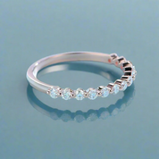 Half Eternity Diamond Rose Gold Wedding Band-Evani Naomi Jewelry