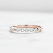Half Eternity Diamond Option Rose Gold Wedding Band - Evani Naomi Jewelry