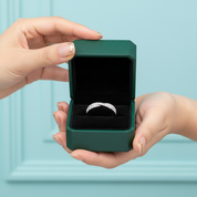 Half Eternity Diamond OptionTwisted 14k White Gold Wedding Band - Evani Naomi Jewelry