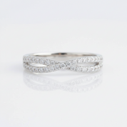 Half Eternity Diamond OptionTwisted 14k White Gold Wedding Band - Evani Naomi Jewelry