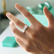 Half Eternity Tungsten Men's Wedding Band-Evani Naomi Jewelry