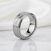 Half Eternity Tungsten Men's Wedding Band