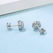 Halo 1.0 Ct Round Diamond Stud Earrings-Evani Naomi Jewelry