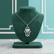Hamsa Hand Of Fatima 1.0 ct Diamond OptionNecklace