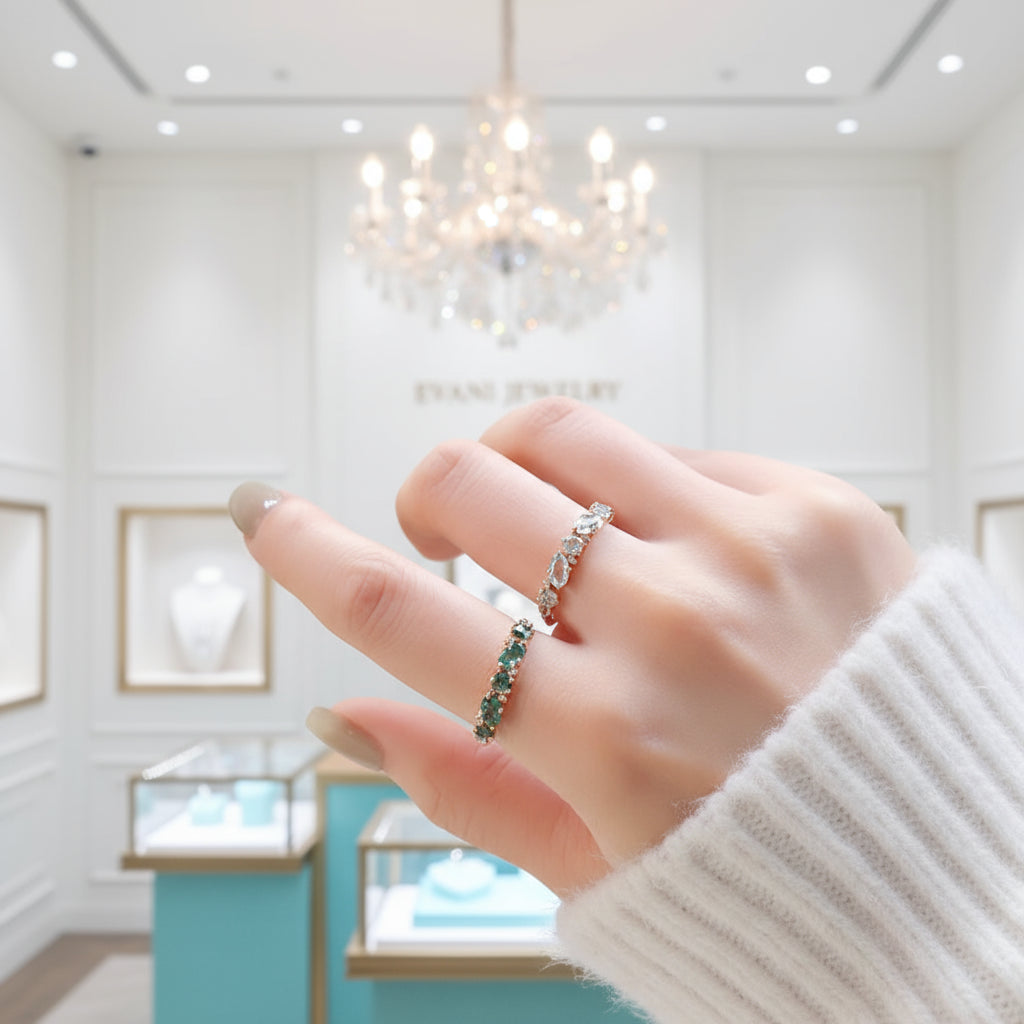 Weaver's Kiss- Moss Agate and Natural Gemstone Topaz Gold Ring-Evani Jewelry